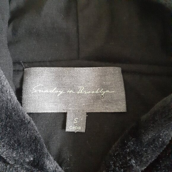 Anthropologie Sunday In Brooklyn Women's S Kelyn Cozy Black Hooded Pullover - Picture 7 of 11